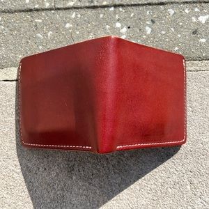 Red wing amber bifold wallet.
